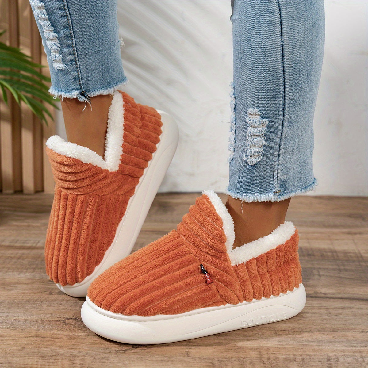 Braelynn - Pantoufles d'intérieur en peluche